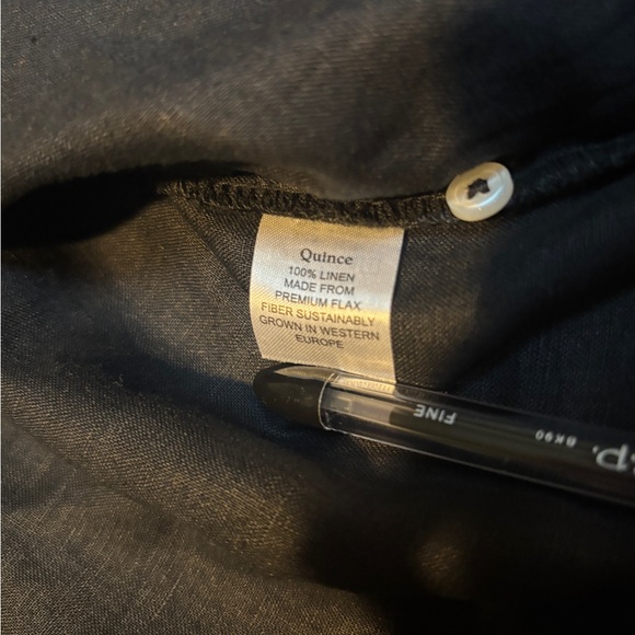 Quince Black 100% European Linen Tank - Picture 6 of 8